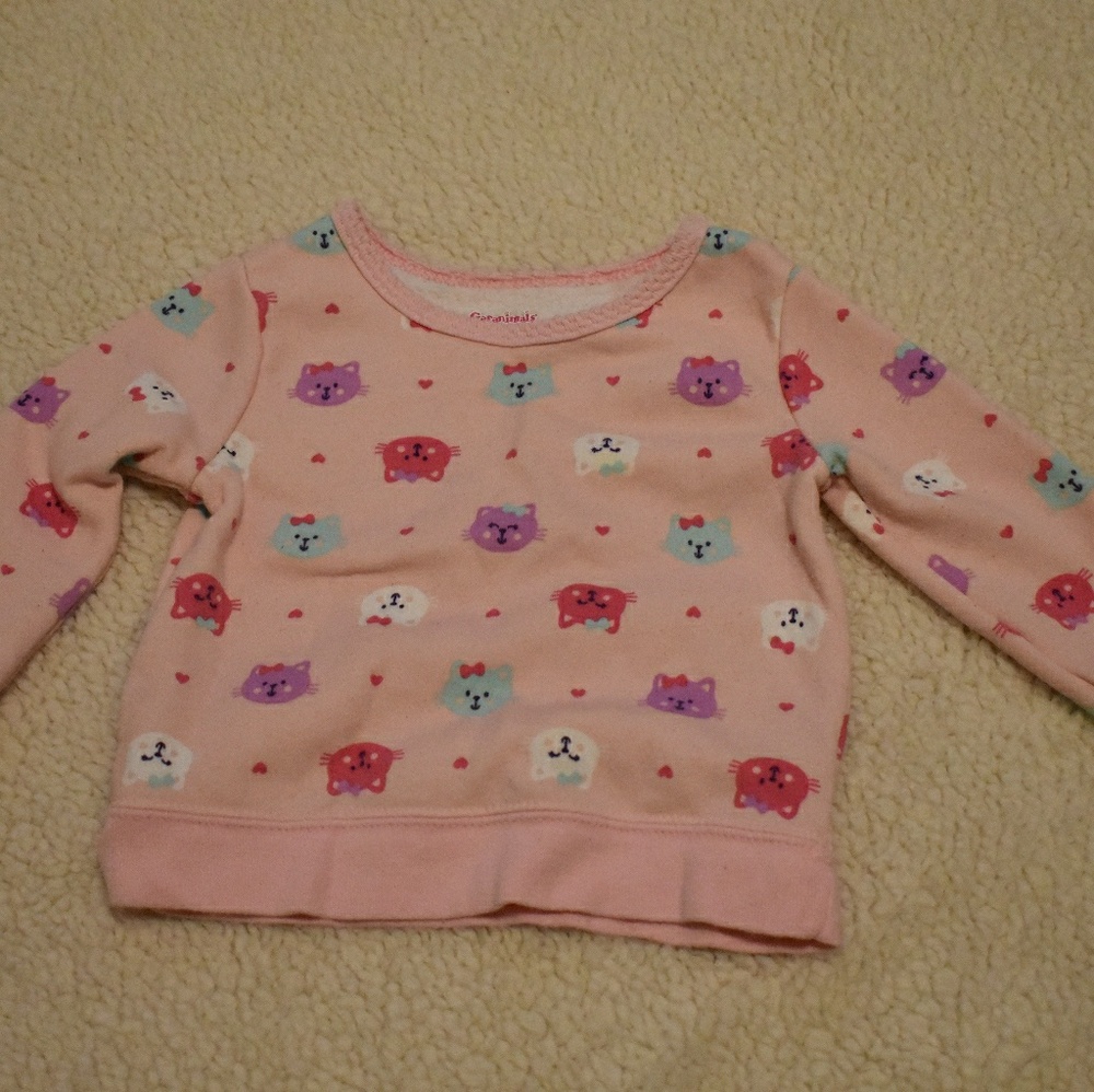 Garanimals Pink Cat Print Sweater/Pullover 18m